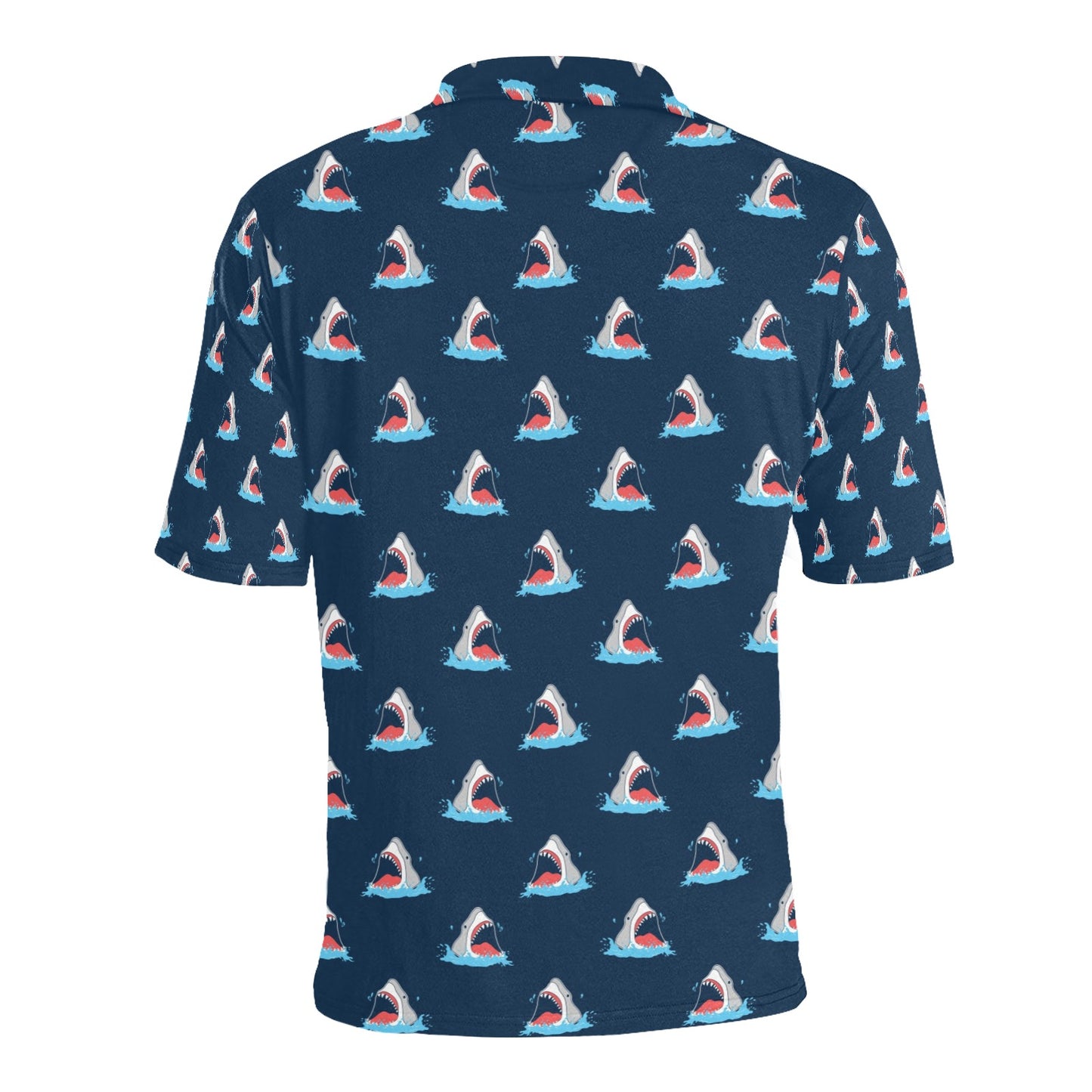 Shark Print Design LKS3010 Men Polo Shirt