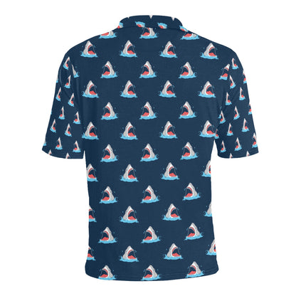 Shark Print Design LKS3010 Men Polo Shirt