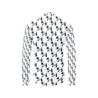 Scottish Terriers Print Design LKS3012 Men's Long Sleeve Dress Shirt