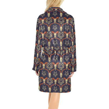 Buffalo Head Print Design LKS403 Women's Fleece Robe