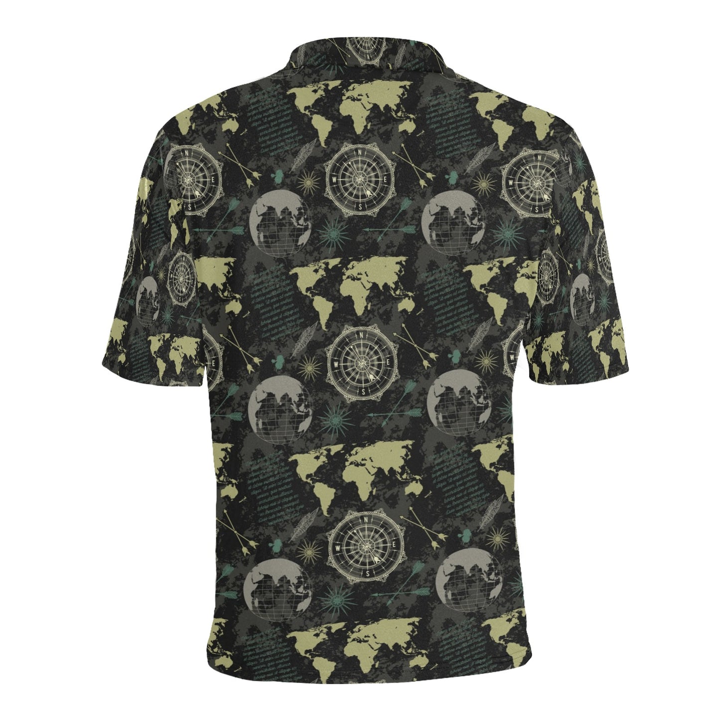 World Map Print Design LKS303 Men Polo Shirt