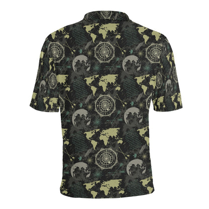 World Map Print Design LKS303 Men Polo Shirt
