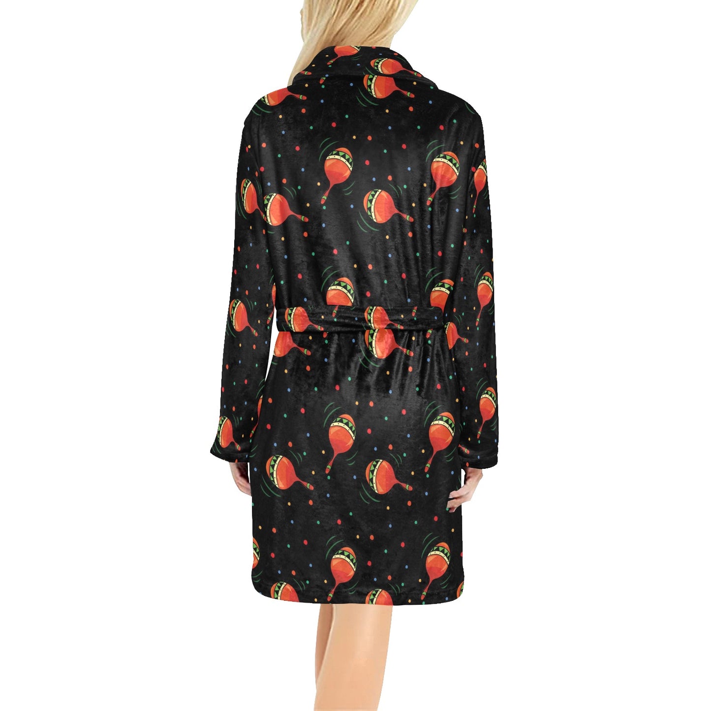 Maracas Pattern Print Design 03 Women's Fleece Robe