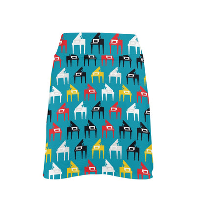 Piano Print Design LKS403 17" Golf & Pickleball Skort with Pockets