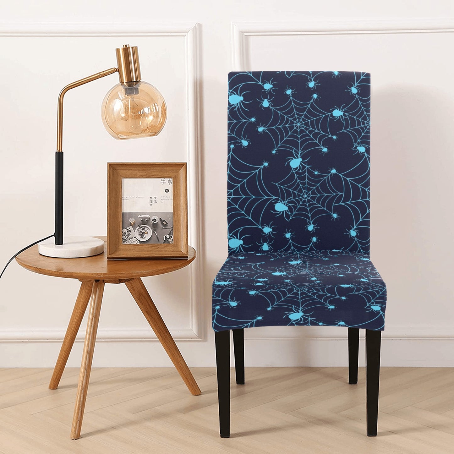 Spider Web Blue Print Design LKS304 Dining Chair Slipcover
