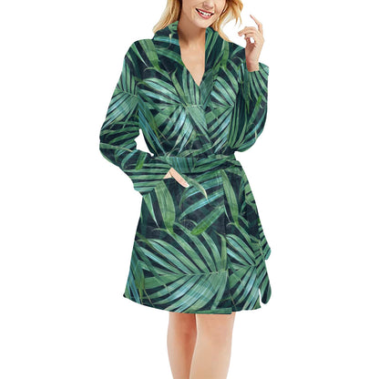 Tropical Flower Pattern Print Design TF011 Women's Fleece Robe
