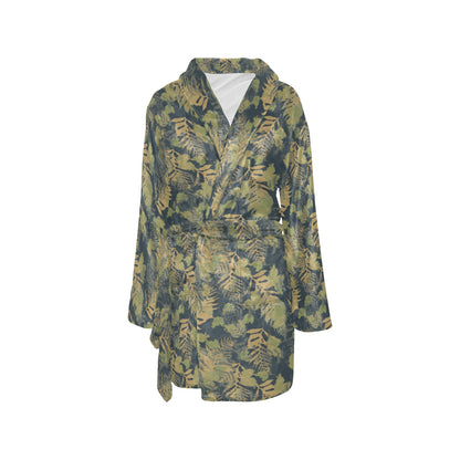 Camouflage Tropical Pattern Print Design 04 Women's Fleece Robe