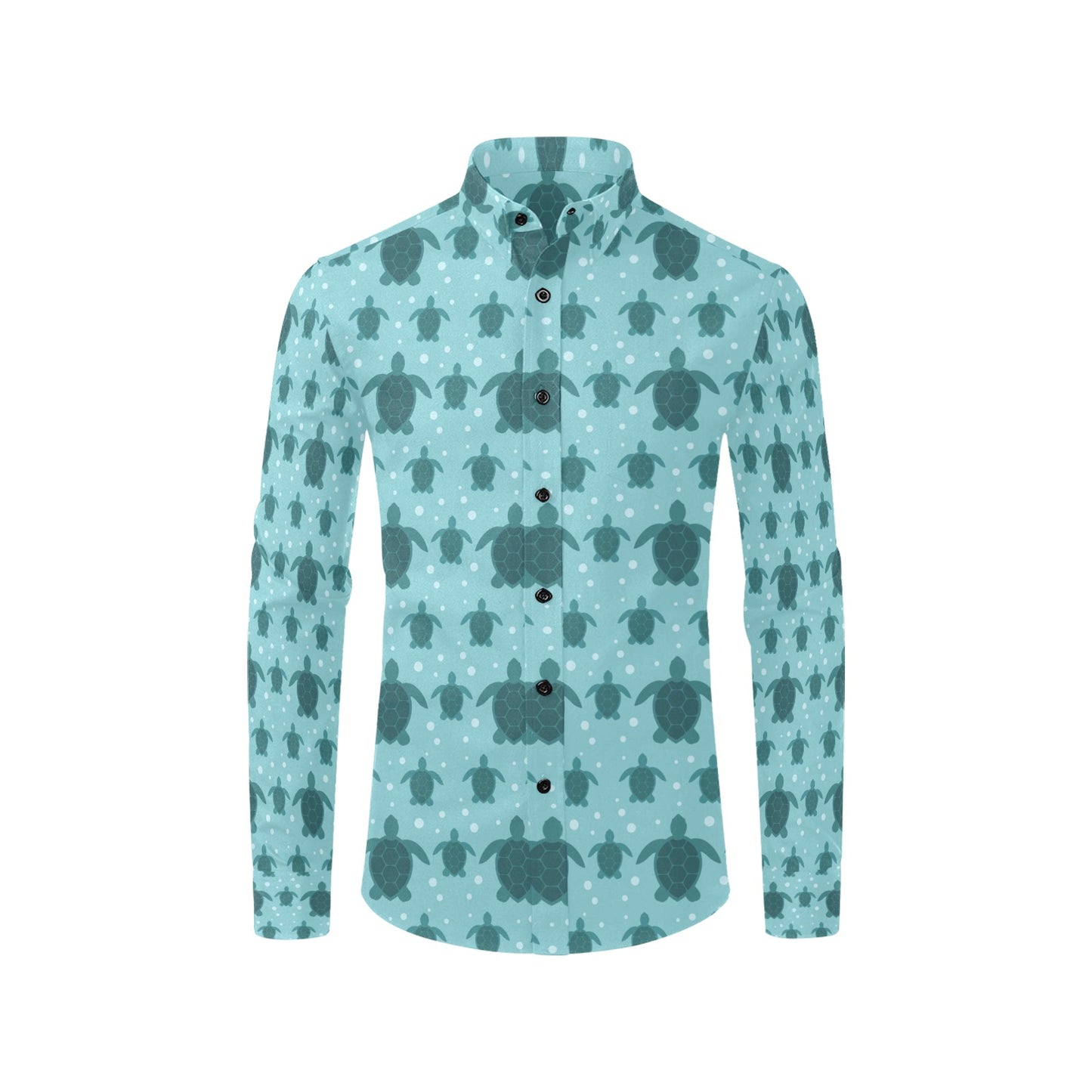 Sea Turtle Print Design LKS305 Men's Long Sleeve Dress Shirt
