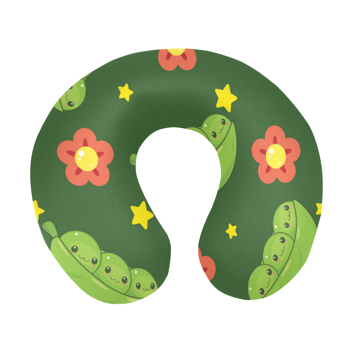 Peas Pattern Print Design A01 U-Shaped Travel Neck Pillow