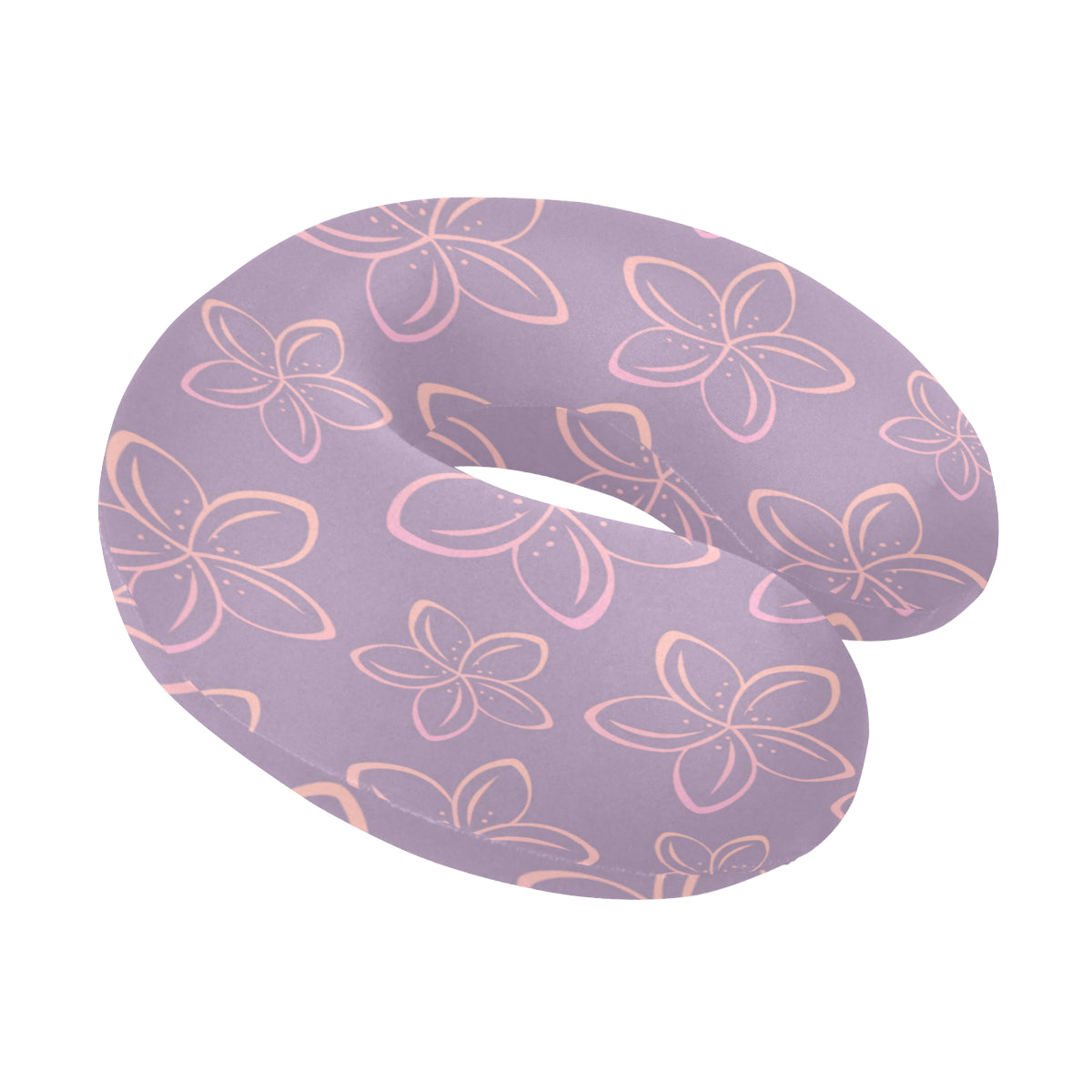 Plumeria Pattern Print Design A01 U-Shaped Travel Neck Pillow