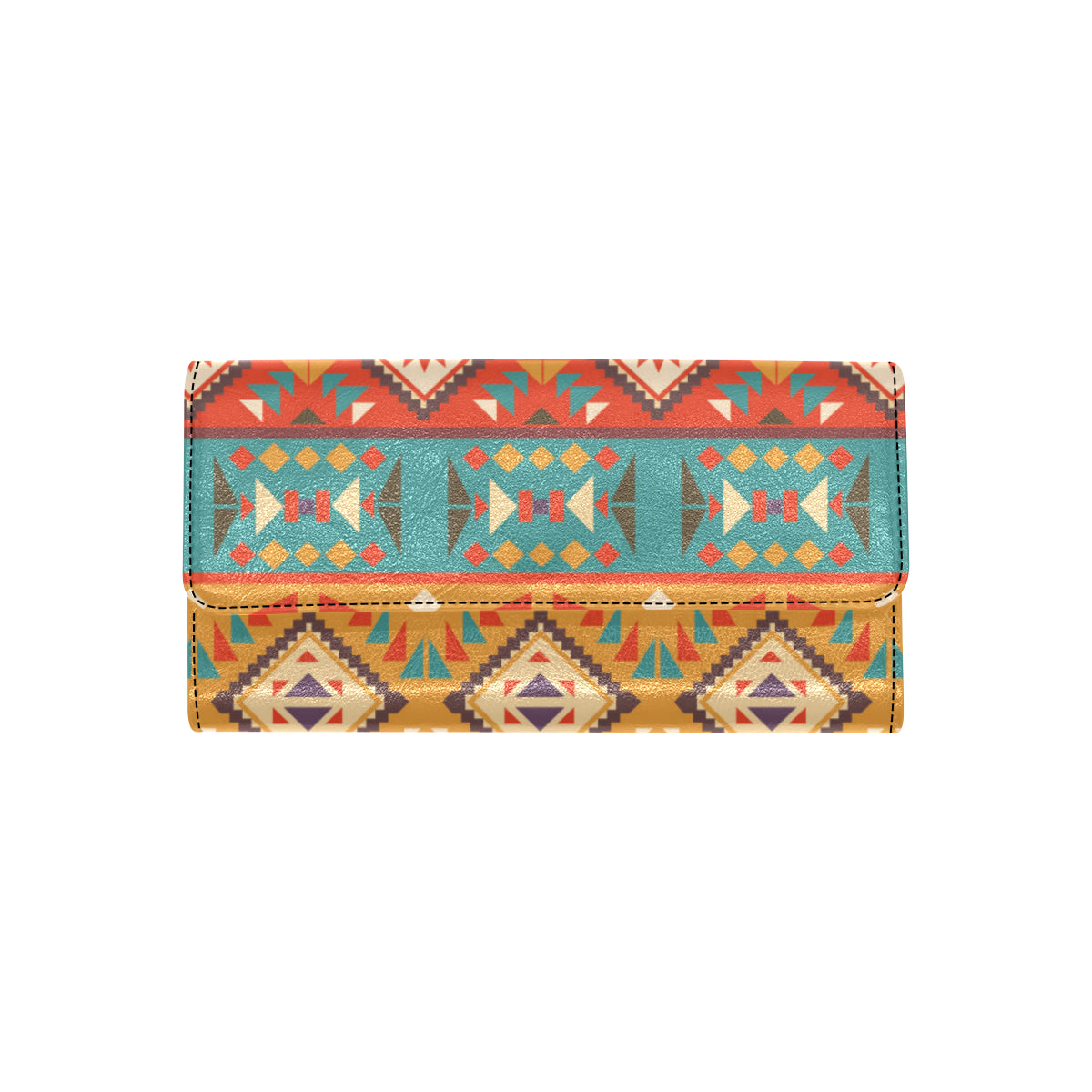 Navajo Pattern Print Design A01 Women's Trifold Wallet