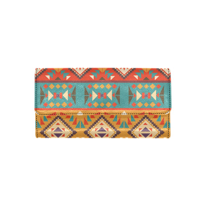 Navajo Pattern Print Design A01 Women's Trifold Wallet