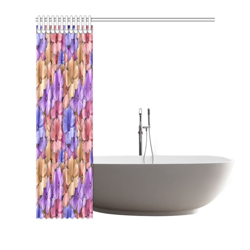 Colorful Geranium Pattern Shower Curtain
