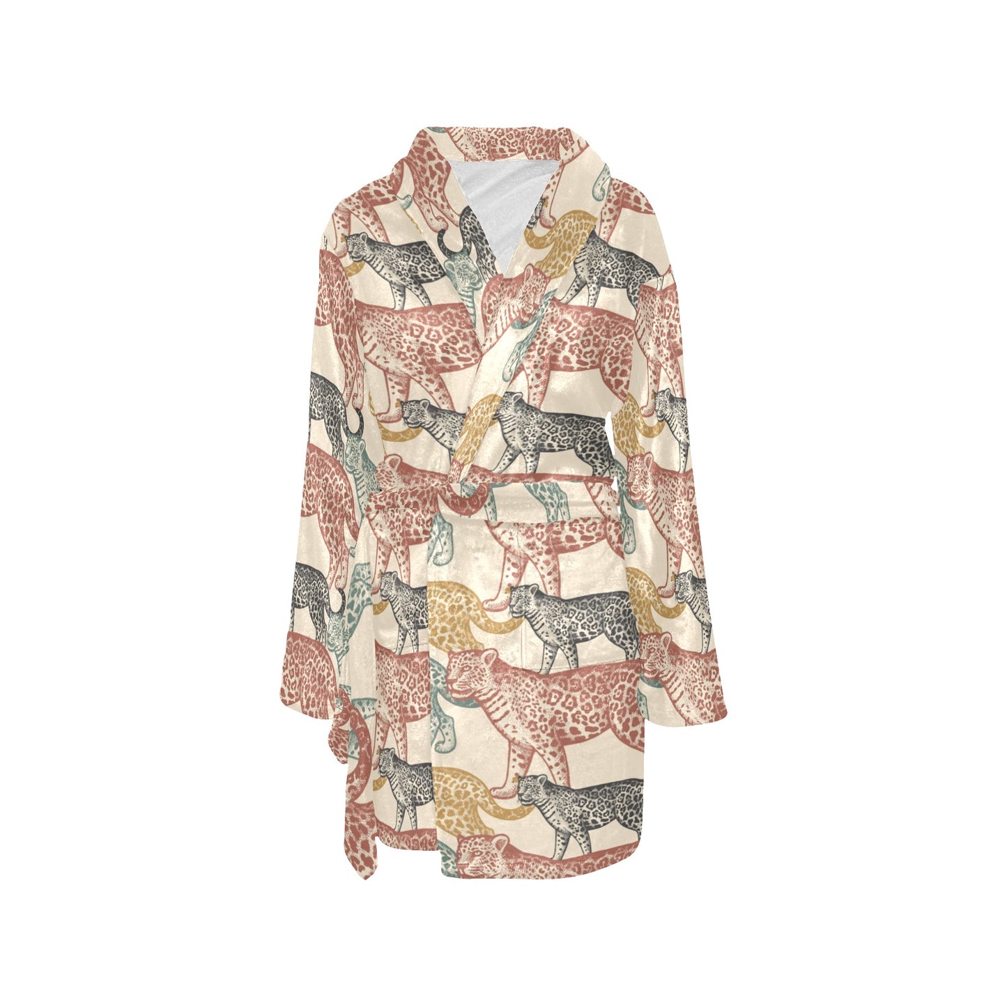 Jaguar Pattern Print Design 01 Women's Fleece Robe