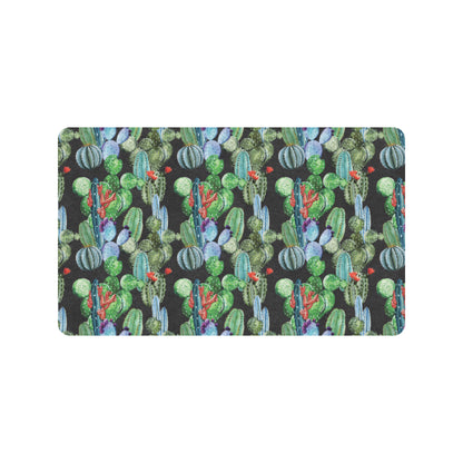 Cactus Watercolor Style Print Rubber Doormat