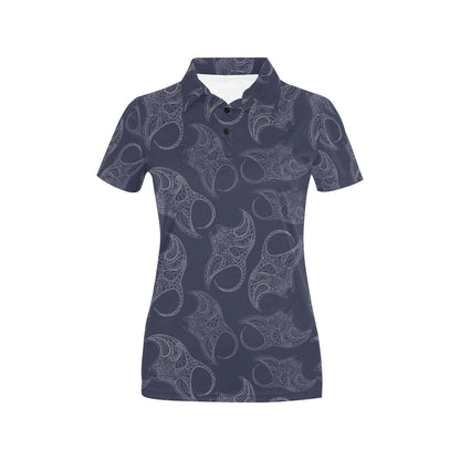 Manta Ray Pattern Print Design 01 Women's Polo Shirt
