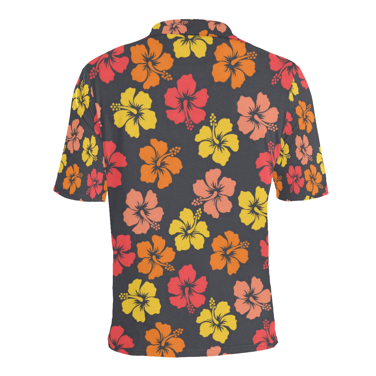 Hibiscus Pattern Print Design HB024 Men Polo Shirt