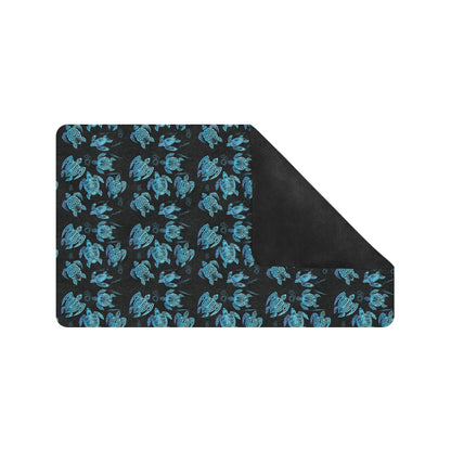Tribal Turtle Polynesian Themed Design Rubber Doormat