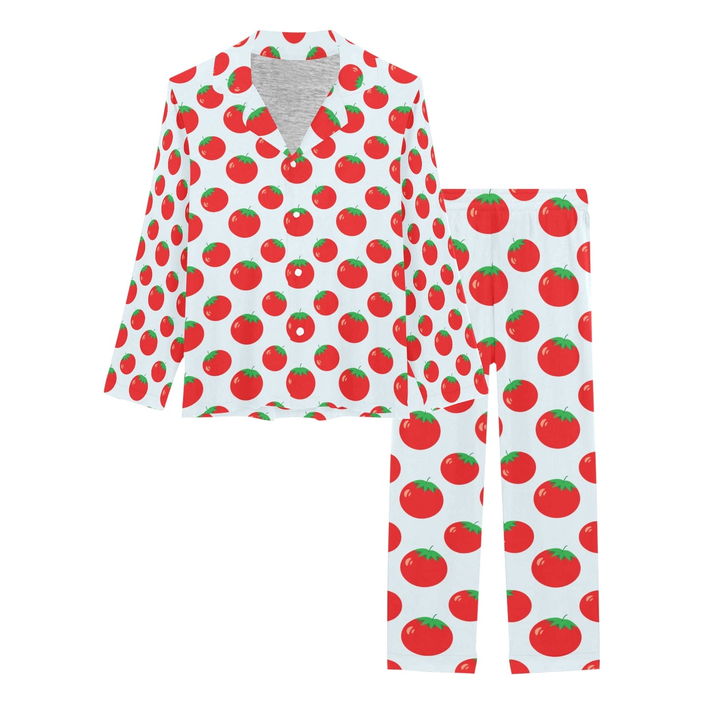 Tomato Print Design LKS307 Women's Long Pajama Set