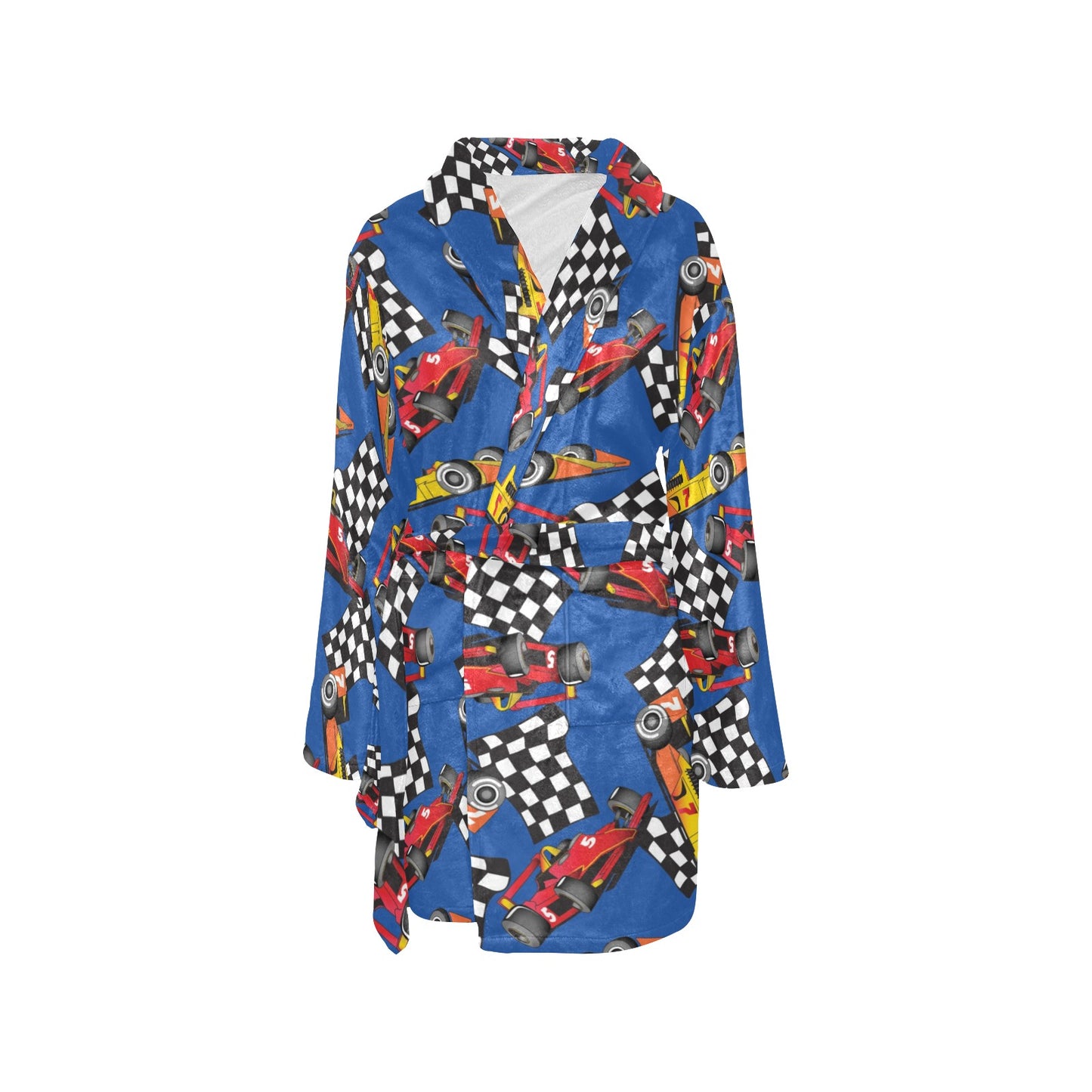 Racing Pattern Print Design A01 Women's Fleece Robe