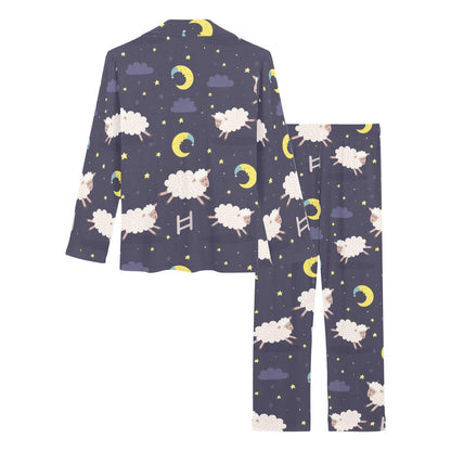 Sheep Night Pattern Print Design 02 Women's Long Pajama Set