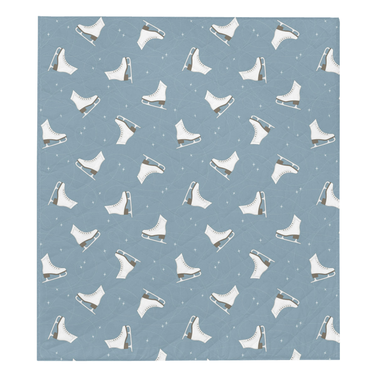 Ice Skate Pattern Print Design 02 Premium Quilt