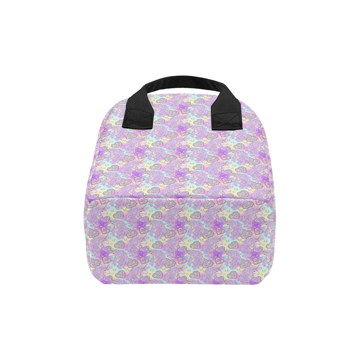 Unicorn Rainbow Star Heart Print Insulated Lunch Bag