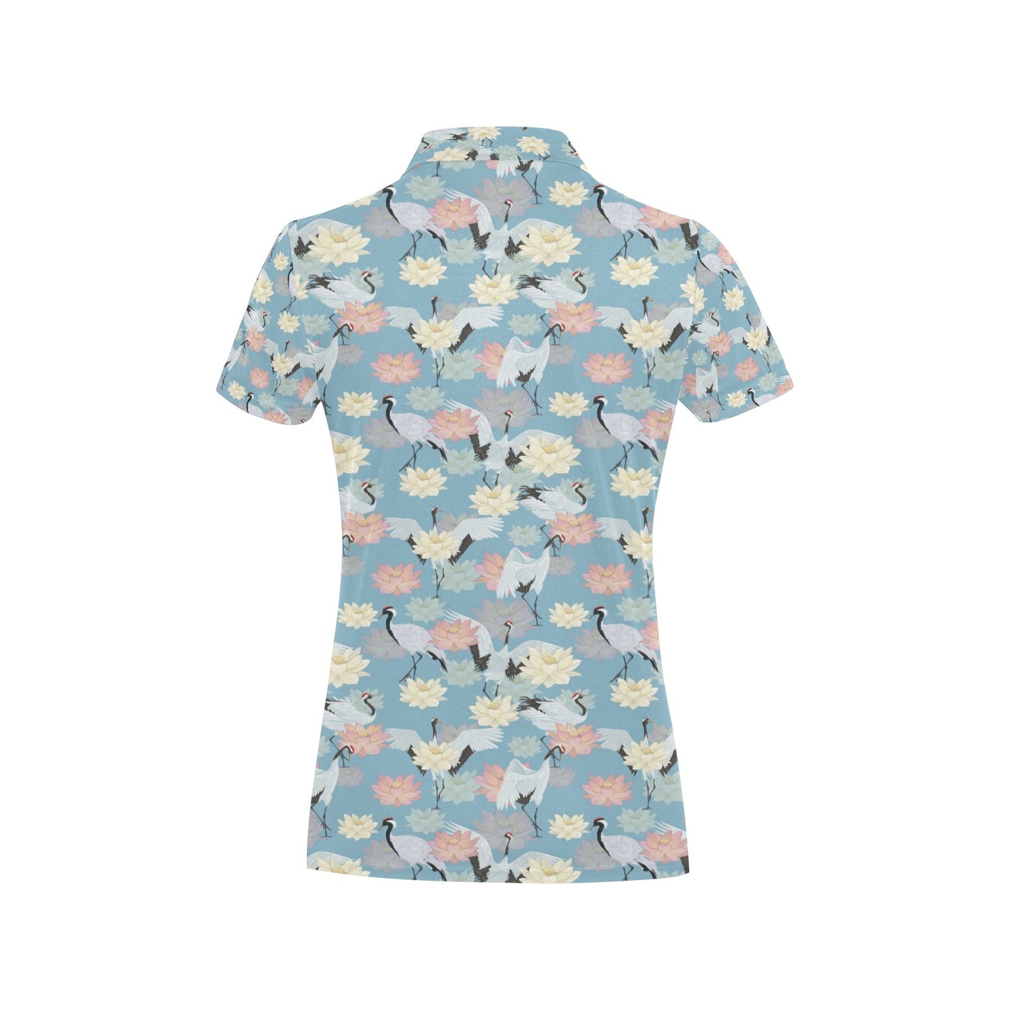 Water Lily Print Design LKS304 Women's Polo Shirt