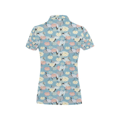 Water Lily Print Design LKS304 Women's Polo Shirt
