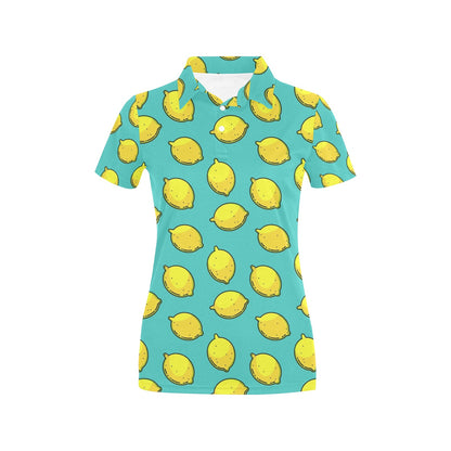 Lemon Pattern Print Design LM04 Women's Polo Shirt