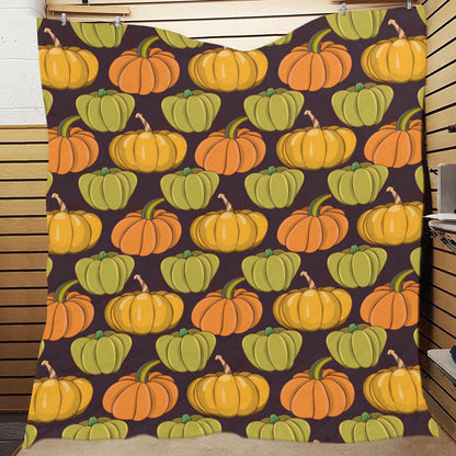 Pumpkin Pattern Print Design A01 Premium Quilt