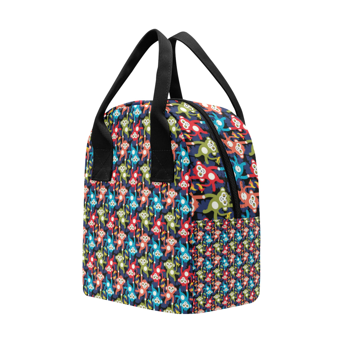 Monkey Colorful Design Themed Print Insulated Lunch Bag