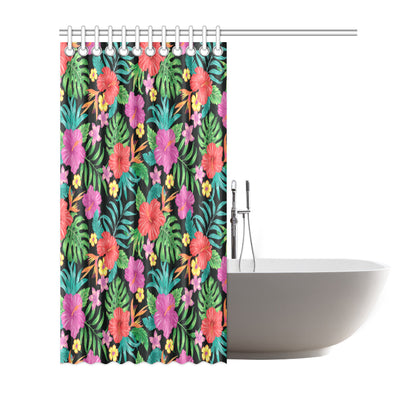 Hibiscus Red Hawaiian Flower Shower Curtain