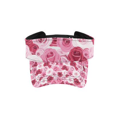 Pink Red Rose Pattern Print Unisex Sun Visor
