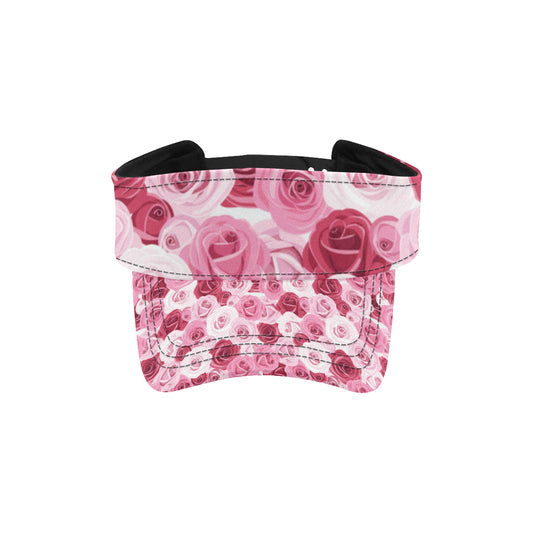 Pink Red Rose Pattern Print Unisex Sun Visor