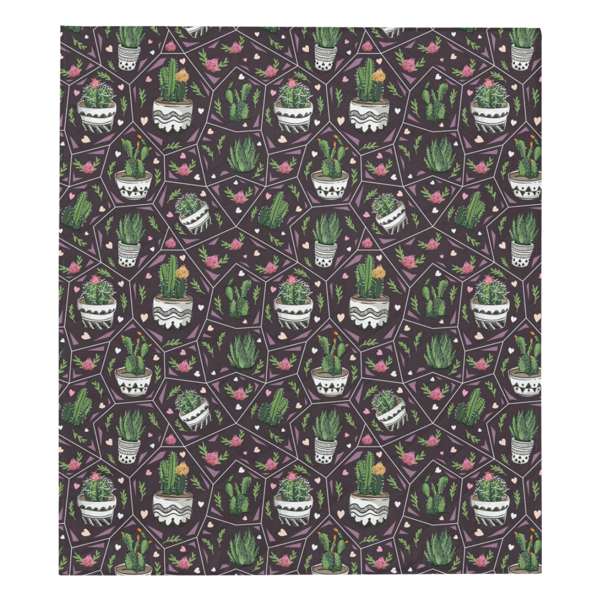Cactus Pattern Print Design 03 Premium Quilt