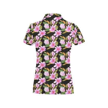 Magnolia Pattern Print Design MAG08 Women's Polo Shirt