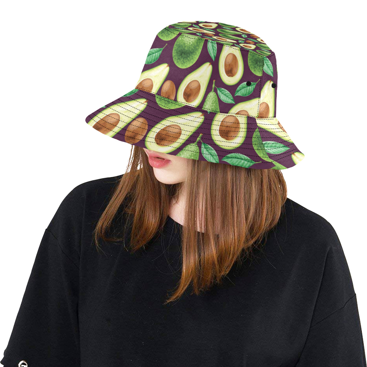 Avocado Pattern Print Design AC08 Unisex Bucket Hat