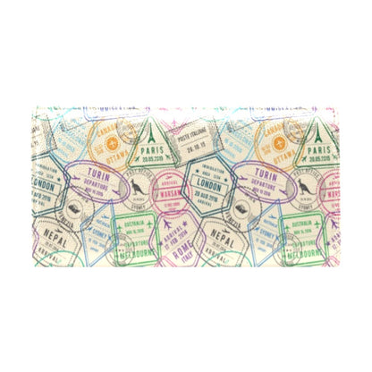 Travel Stamp Print Design LKS303 Women's Trifold Wallet