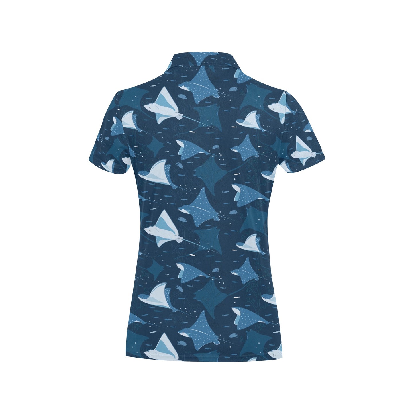 Manta Ray Pattern Print Design 02 Women's Polo Shirt