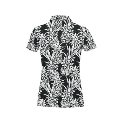 Pineapple Pattern Print Design PP08 Women's Polo Shirt
