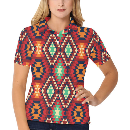 Native Pattern Print Design A07 Women's Polo Shirt