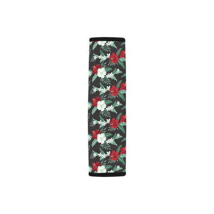 Tropical Flower Print Design LKS303 Car Seat Belt Cover