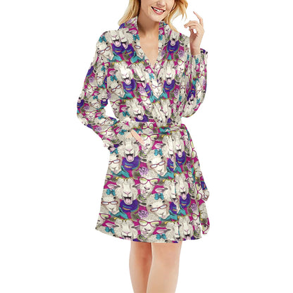 Sheep Print Design LKS403 Women's Fleece Robe