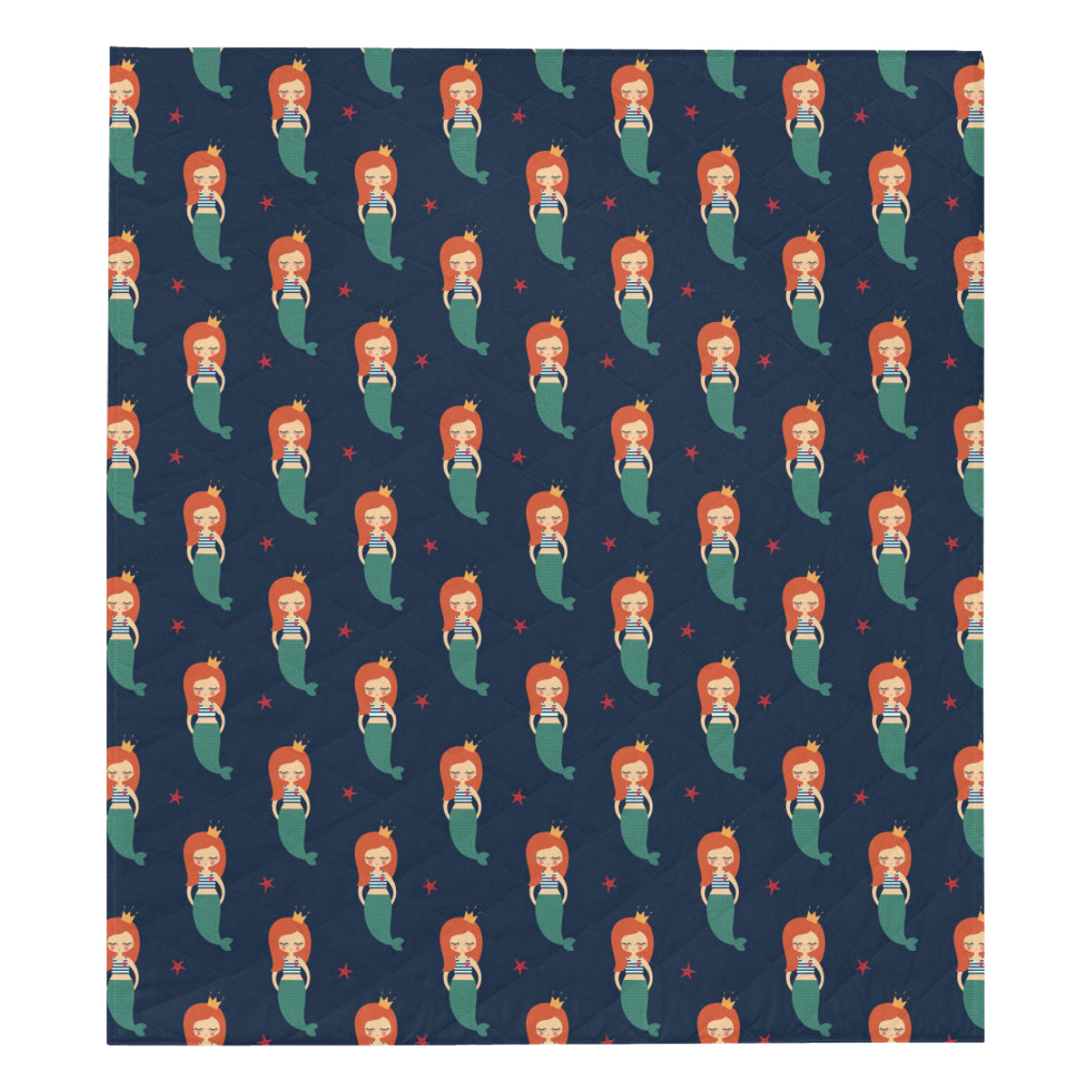 Mermaid Girl Pattern Print Design 01 Premium Quilt