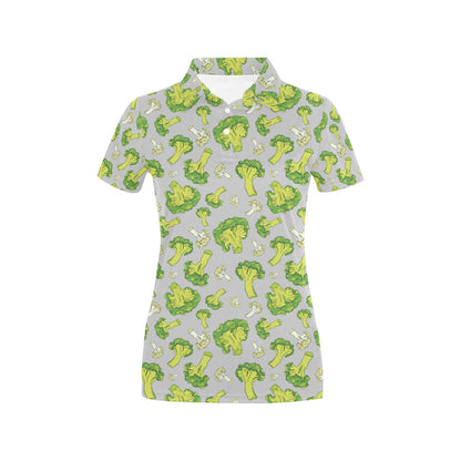 Broccoli Pattern Print Design 03 Women's Polo Shirt