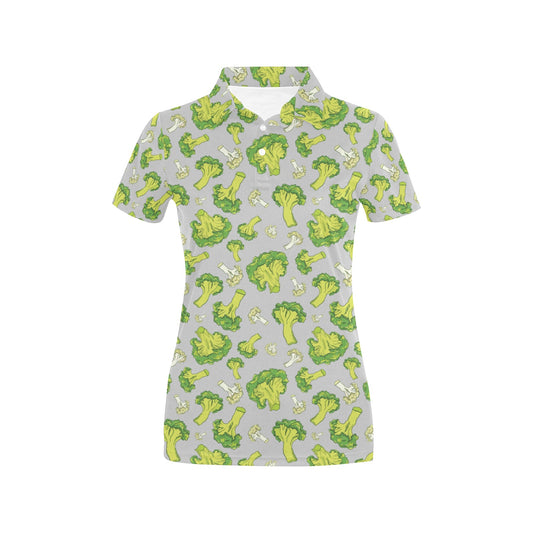 Broccoli Pattern Print Design 03 Women's Polo Shirt