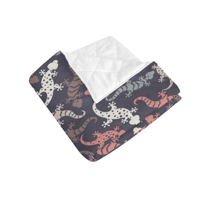Gecko Pattern Print Design 02 Premium Quilt