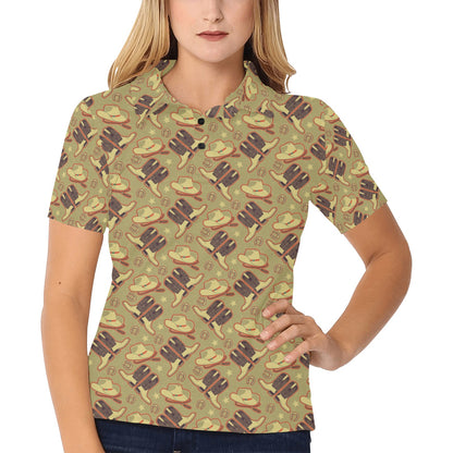 Western Cowboy Themed Women's Polo Shirt