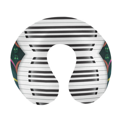 Piano Pattern Print Design 01 U-Shaped Travel Neck Pillow